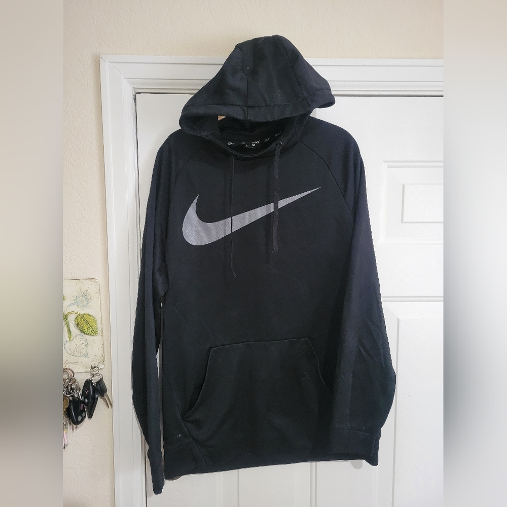Nike mens hoodie thermafit medium black big swoosh